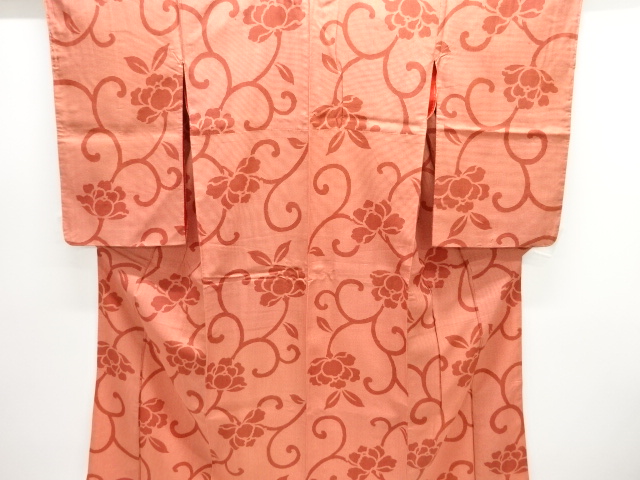 大正ロマン　花唐草模様織り出し着物